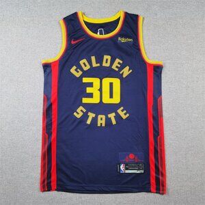Adult Mens Stephen Curry Navy Stitched Jersey